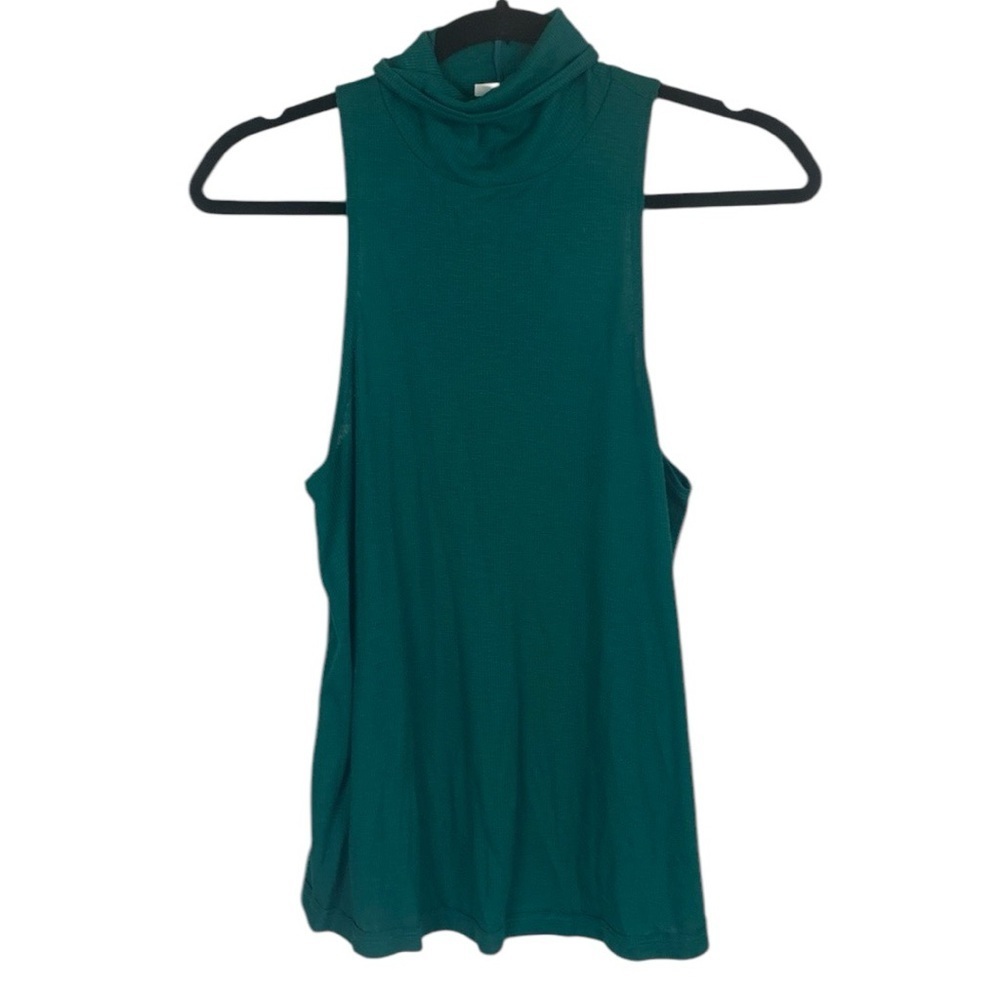 Free People green turtleneck swing tank top